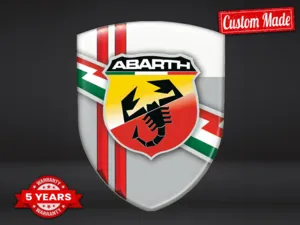 Fiat Abarth Badges Résine Design Perso Étiquettes Véhicule Premium